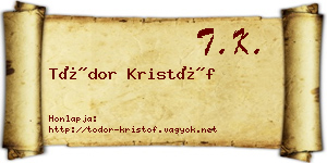 Tódor Kristóf névjegykártya