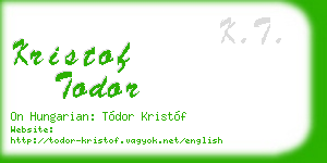 kristof todor business card